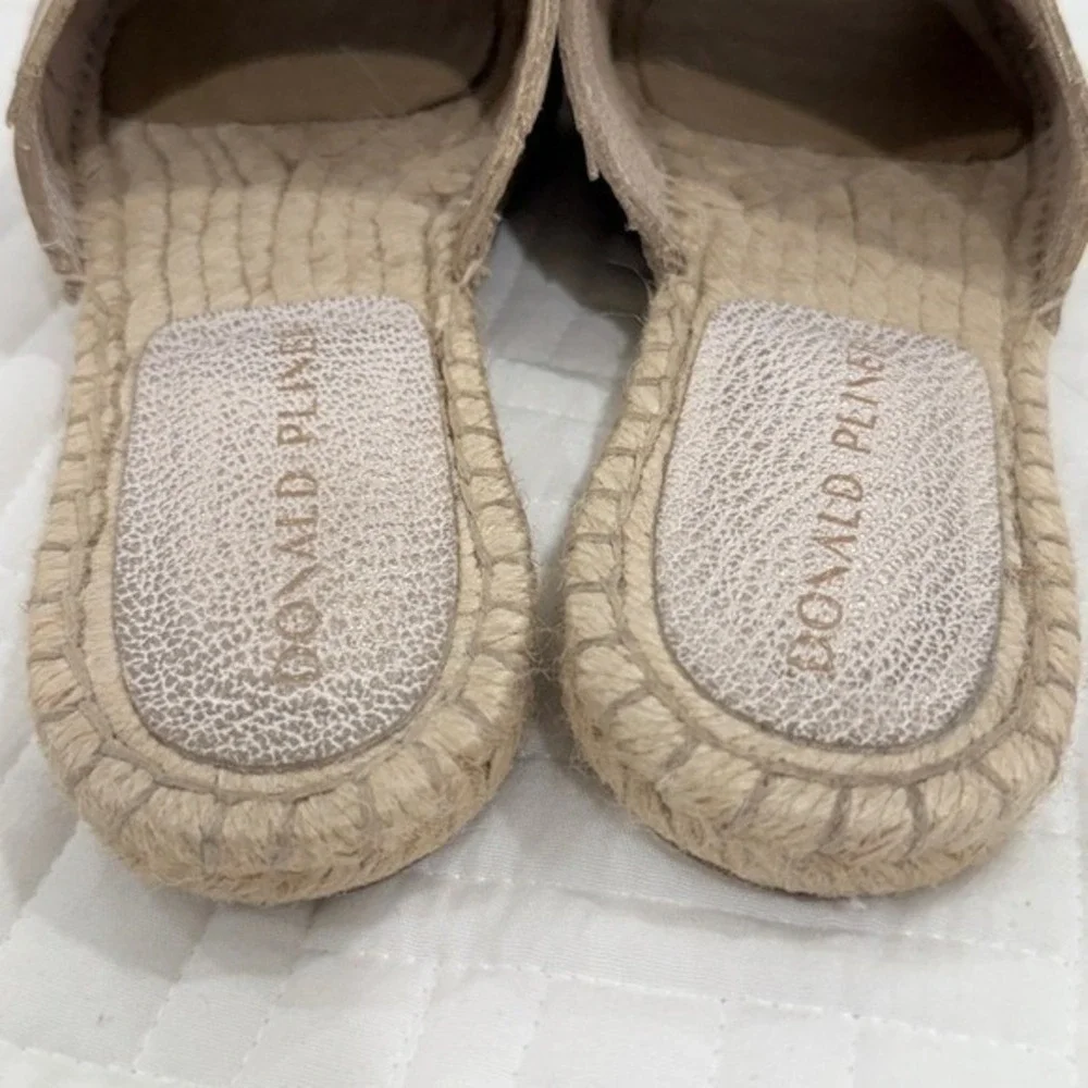 Donald Pliner‎ Metallic Woven Leather Espadrille Slide Sandals Gold Women 7.5